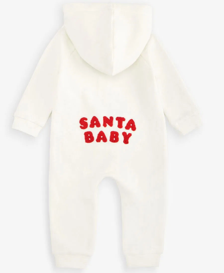 Детский комбинезон с капюшоном и аппликацией Santa Baby First Impressions, Angel White — фото 2