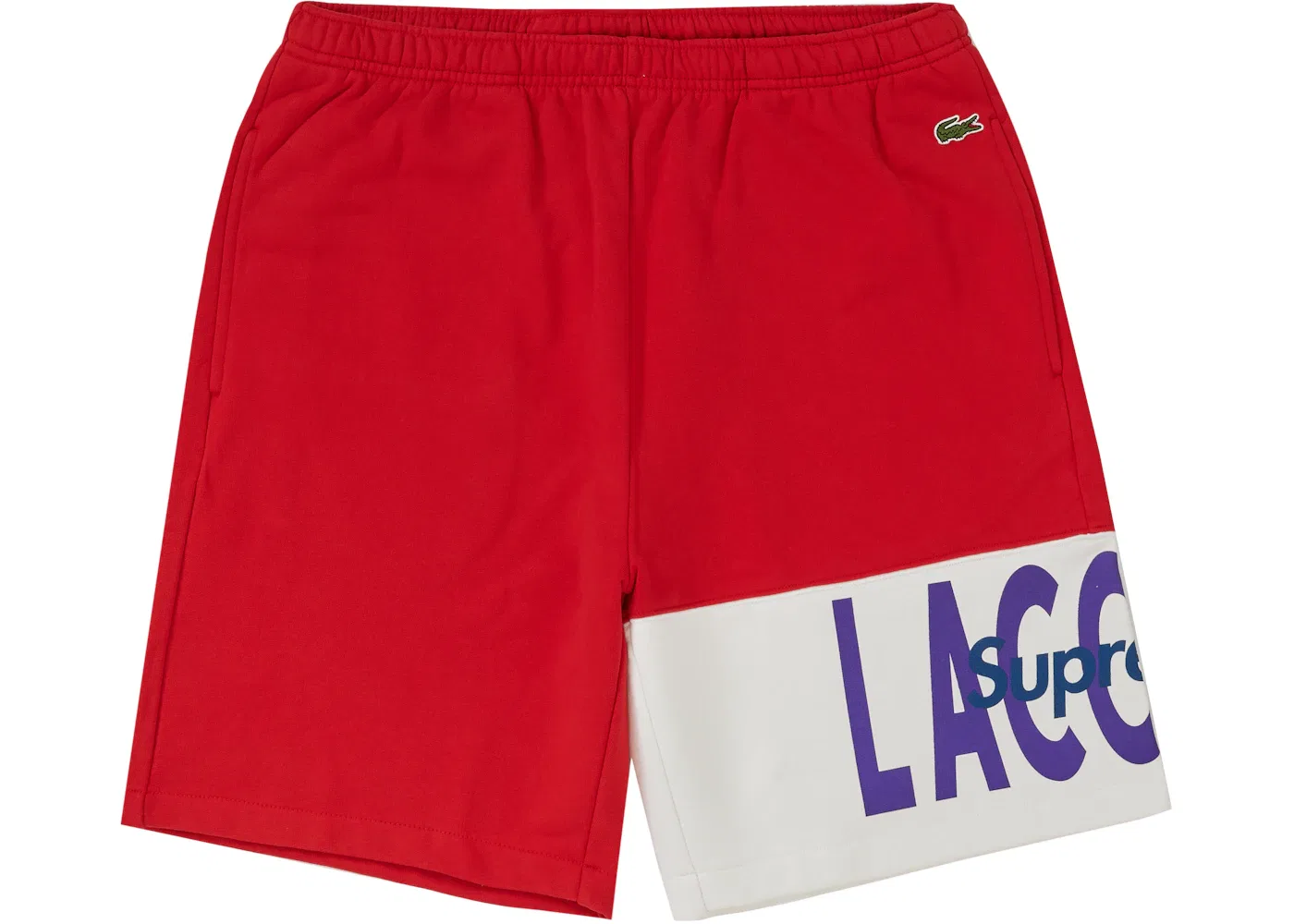 Мужские шорты Supreme LACOSTE Logo Panel Sweatshort, Red