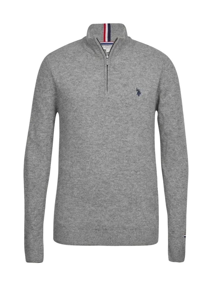 Свитер U.S. Polo Assn. 'UMKevin' серого цвета с пятнистым рисунком