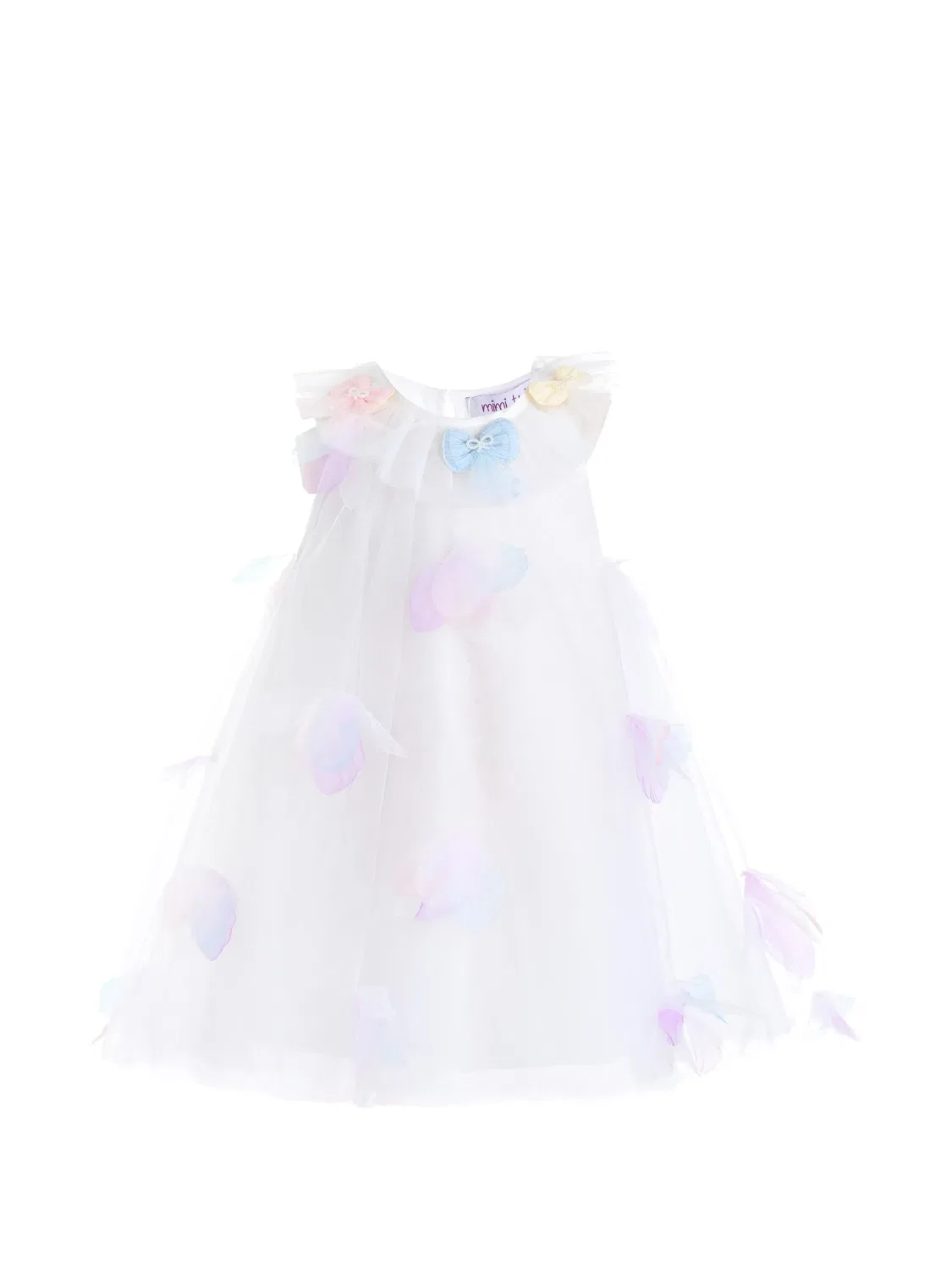 Платье из тюля с аппликацией Mimi Tutu, белый