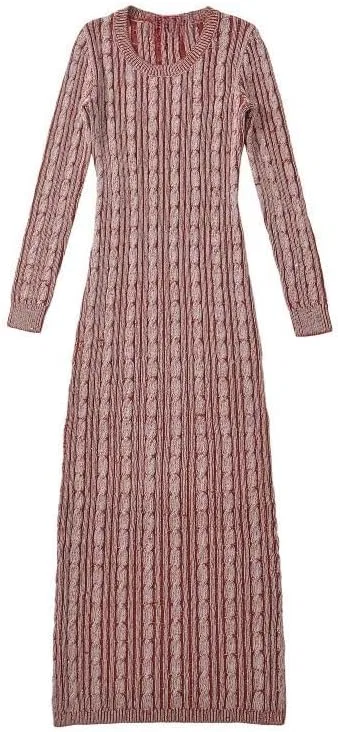 Женское платье с воротником-хомутом, скрученное, длинное Casual, Red
