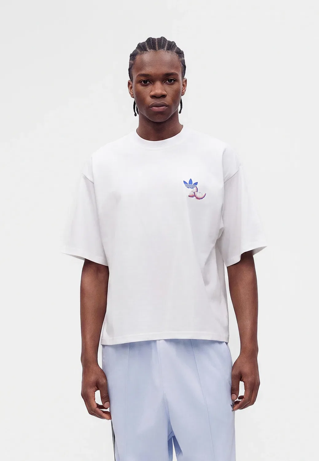 Новая футболка унисекс с полосатым принтом - футболка с принтом Adidas Originals, White — фото 3