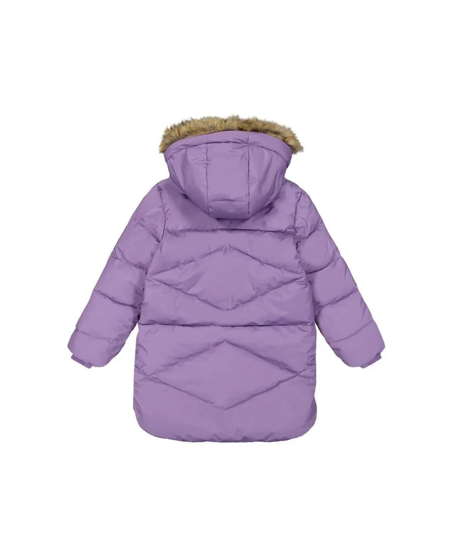 Детское зимнее пуховик-пальто с капюшоном, Diamond Quilting Deux par Deux, Violet — фото 2