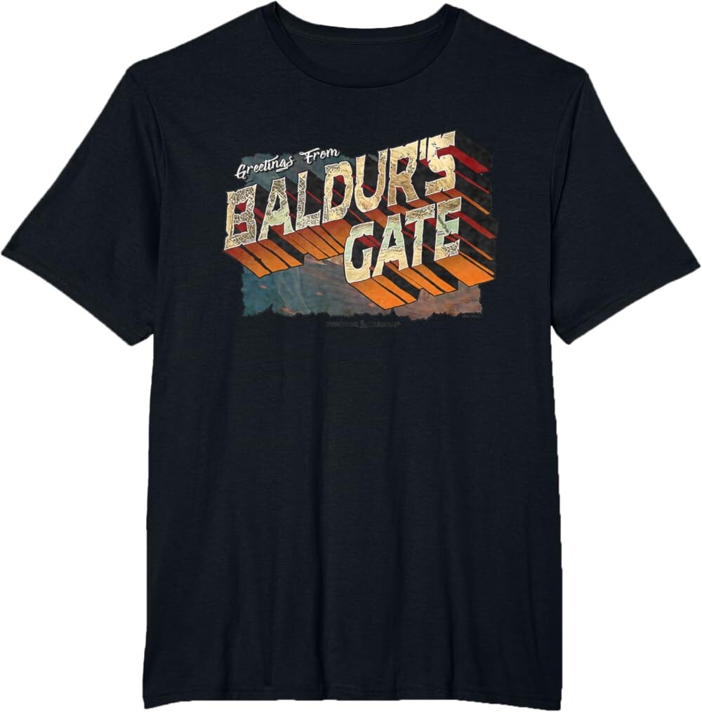 

Мужская футболка Dungeons & Dragons Greetings from Baldur's Gate, черный