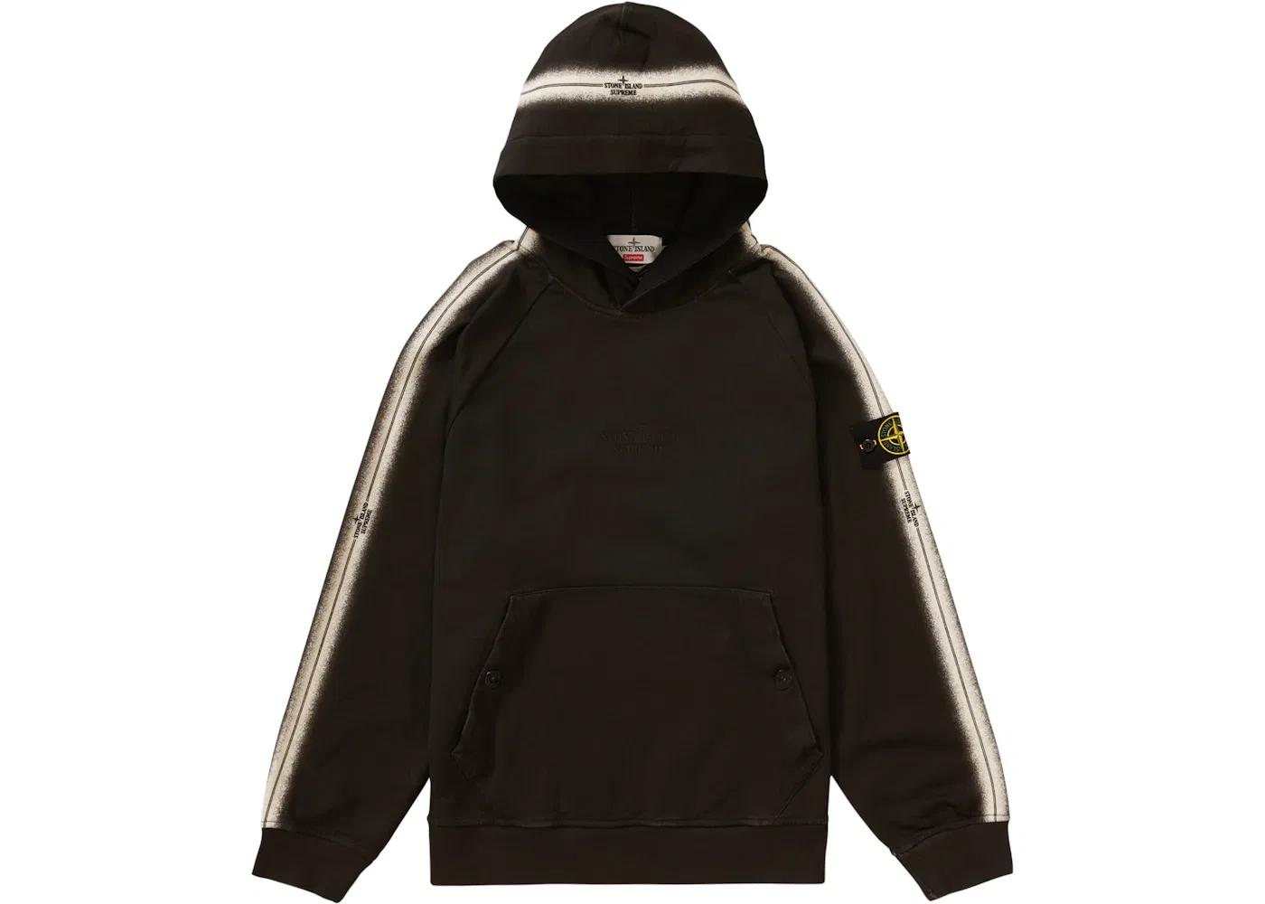 Мужская худи с полосами Supreme Stone Island Stripe, Black