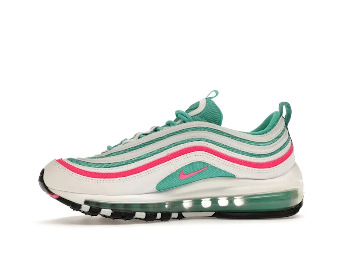 Детские кроссовки Lifestyle с низким профилем Nike Air Max 97, White/Pink Blast-Kinetic Green-Black — фото 3