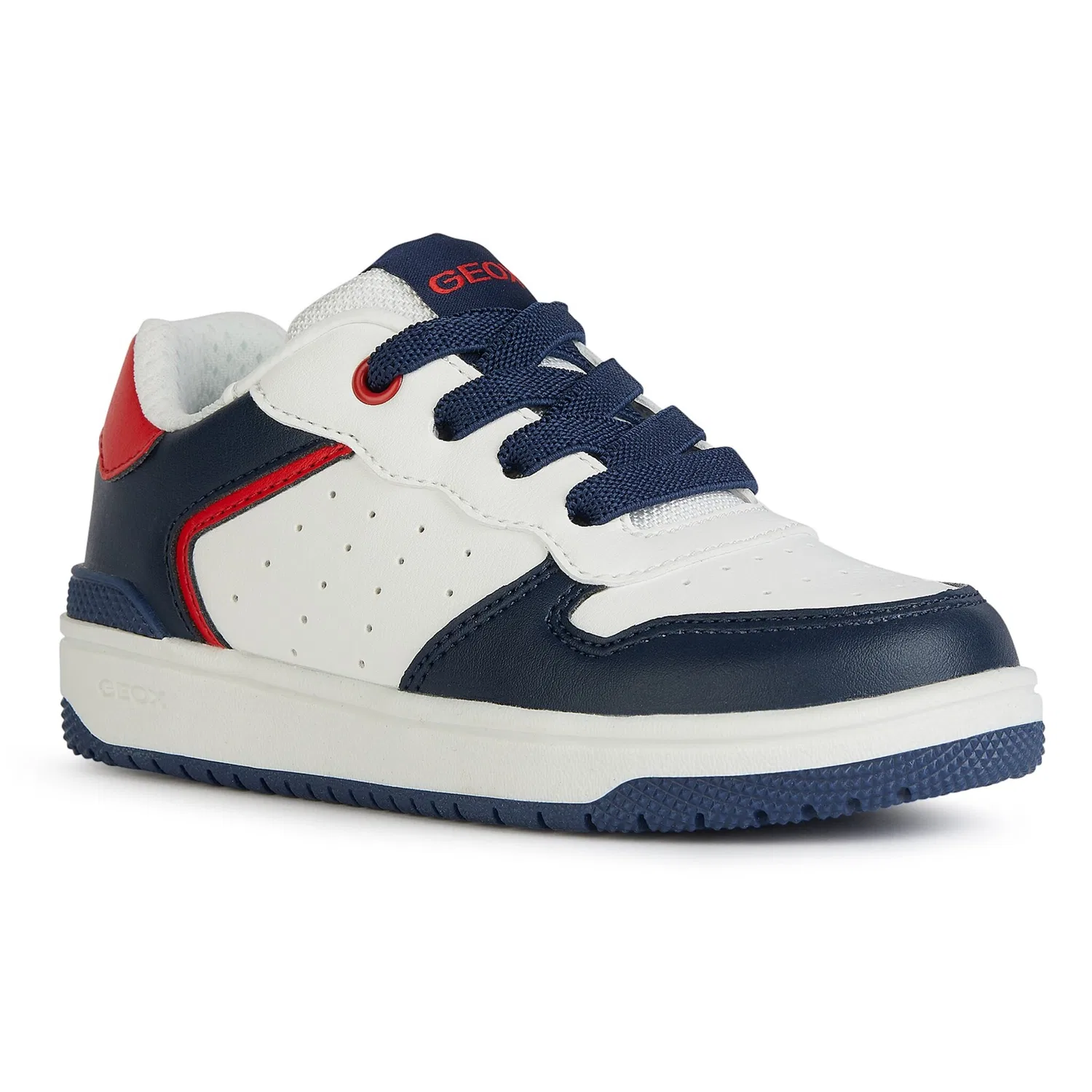 Детские кроссовки ретро Geox, White/Navy/Red