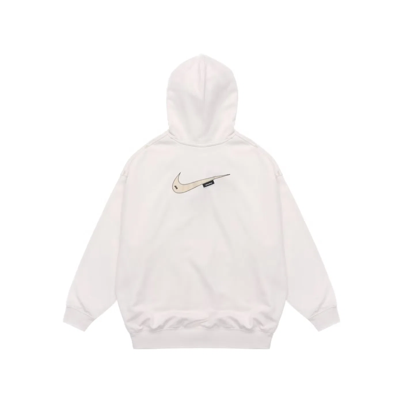 Худи свободное с вышитым логотипом Nike, белый — фото 2