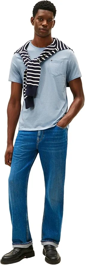 Футболка Tommy Hilfiger Essential Short Sleeve Cotton Crewneck Pocket, светло-синий — фото 3
