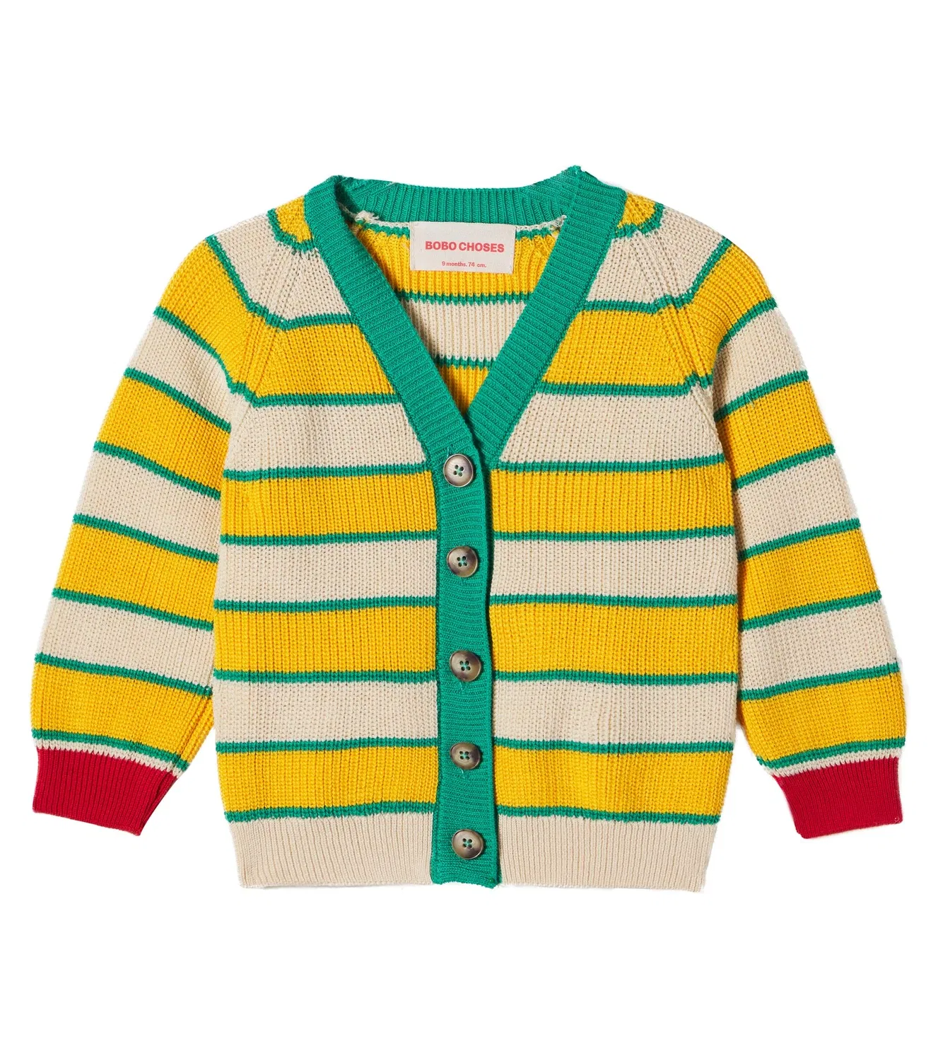Детский кардиган в полоску Baby BC Bobo Choses, мультиколор