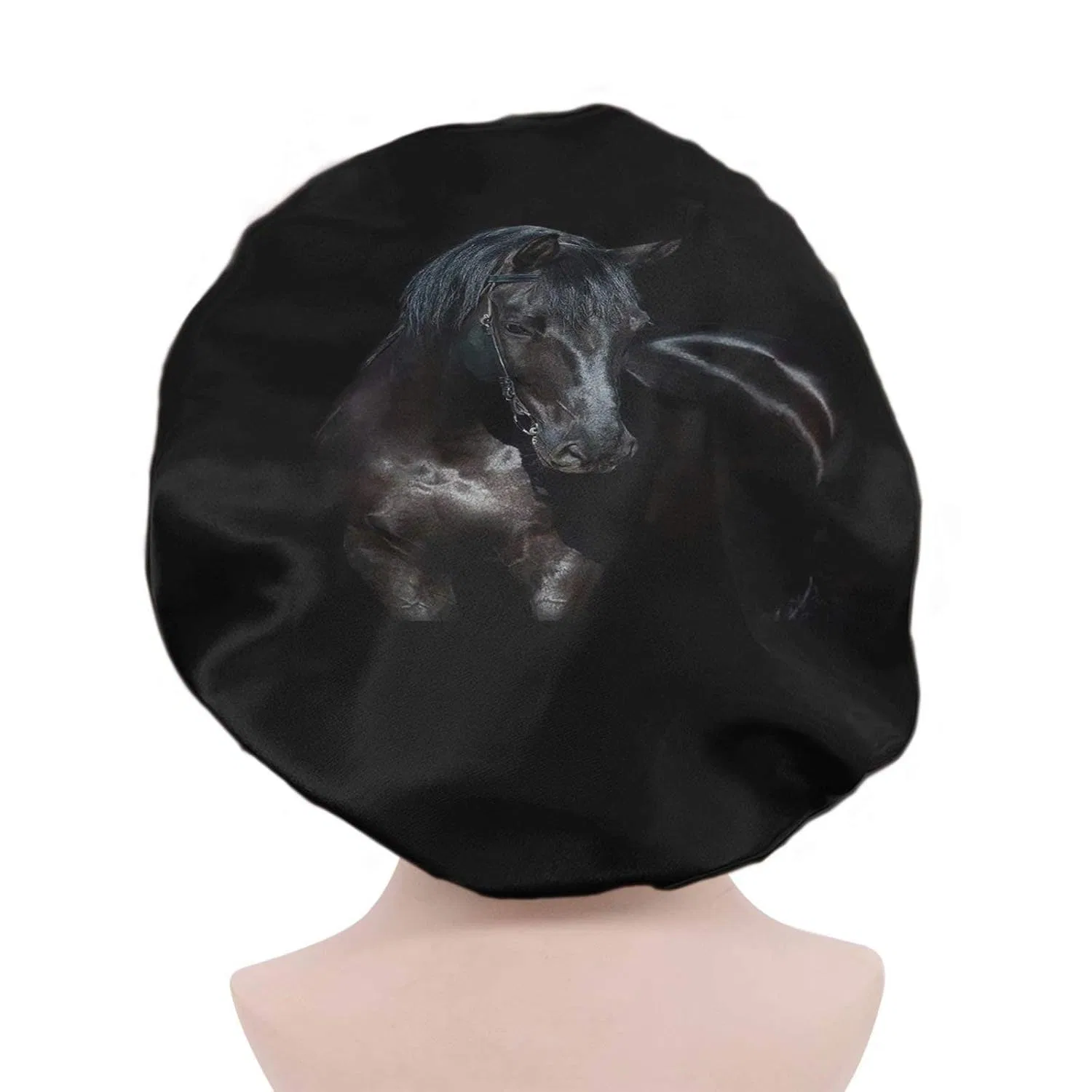 Шапочка для душа Satin Floral Cap, chaqlin, 37x37 см, Черный — фото 3