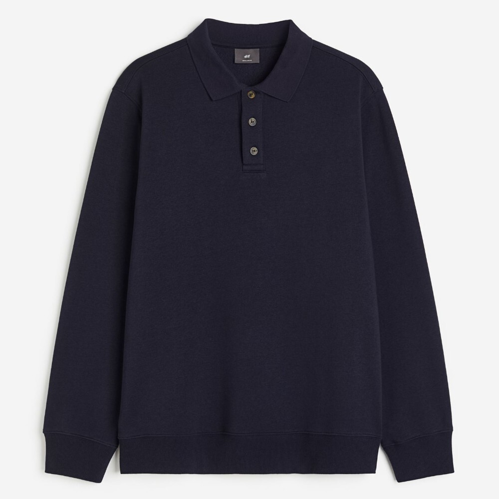 

Футболка поло H&M Regular Fit, темно-синий