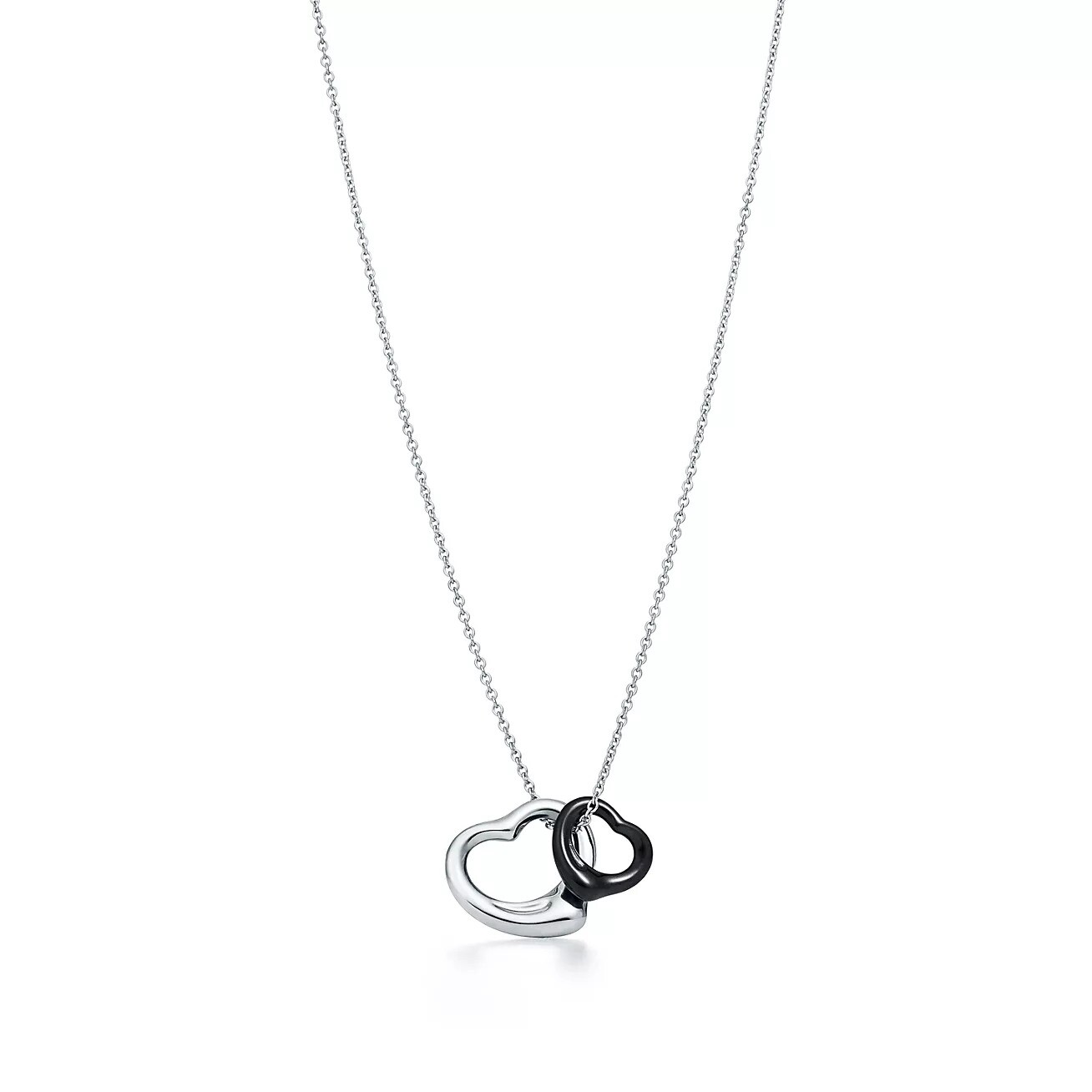 

Колье Tiffany & Co. x Elsa Peretti Open Heart, серебро/черный нефрит