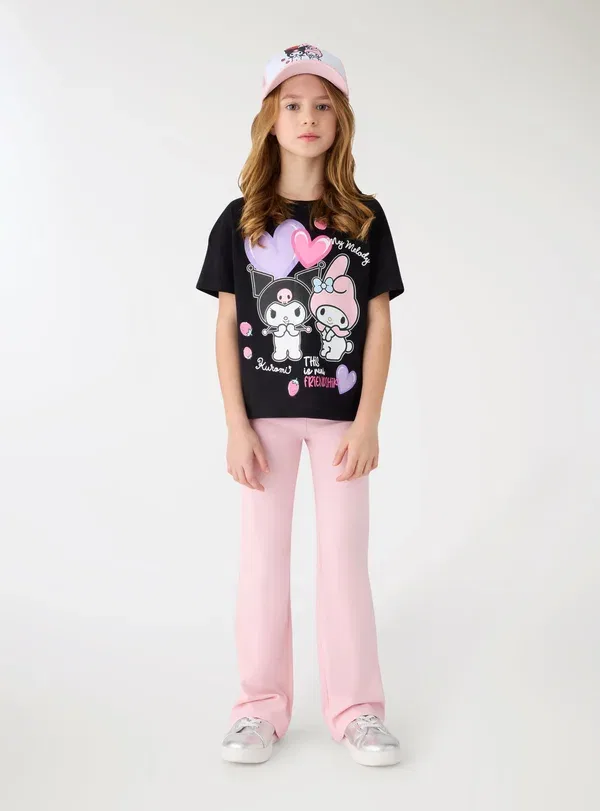 Футболка с принтом Hello Kitty Con kuromi Terranova, черный
