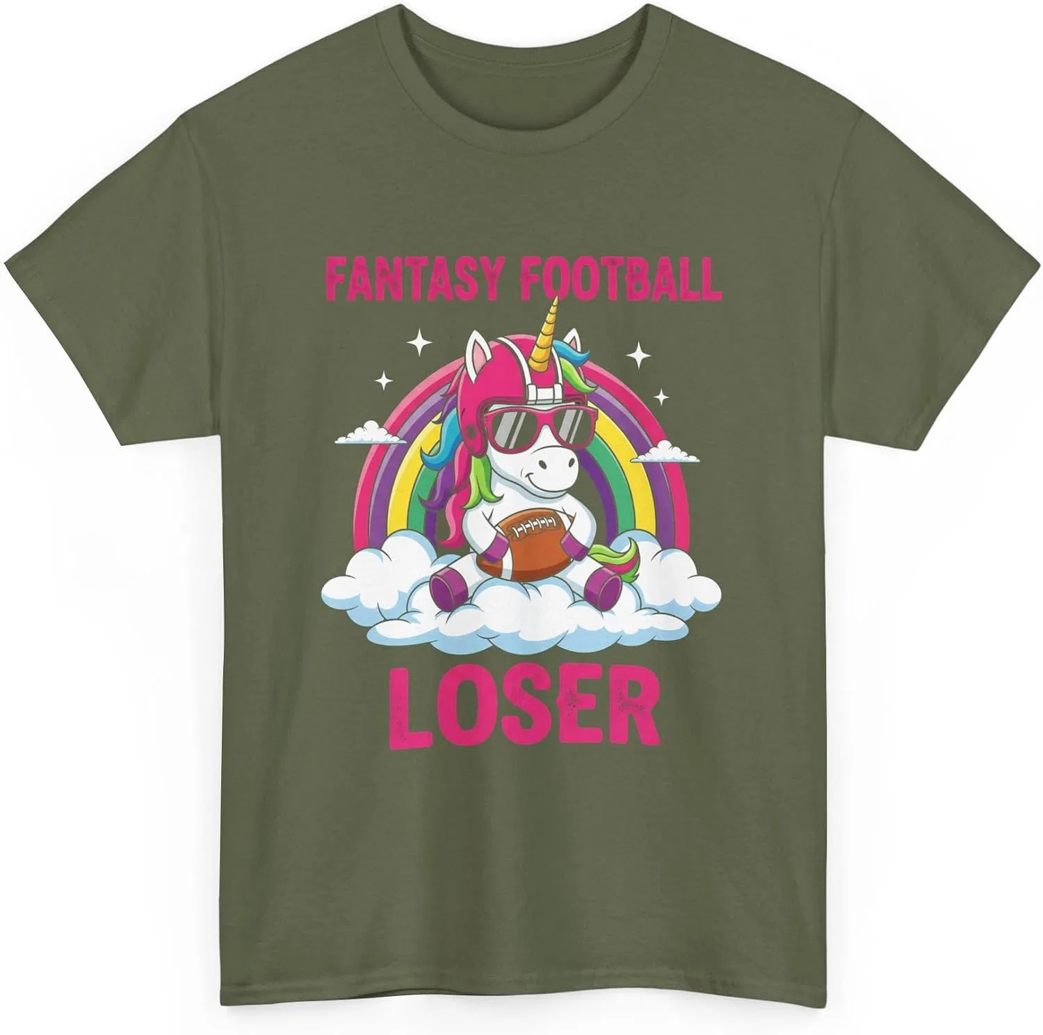 Мужская футболка с принтом Fantasy Football Loser, хаки