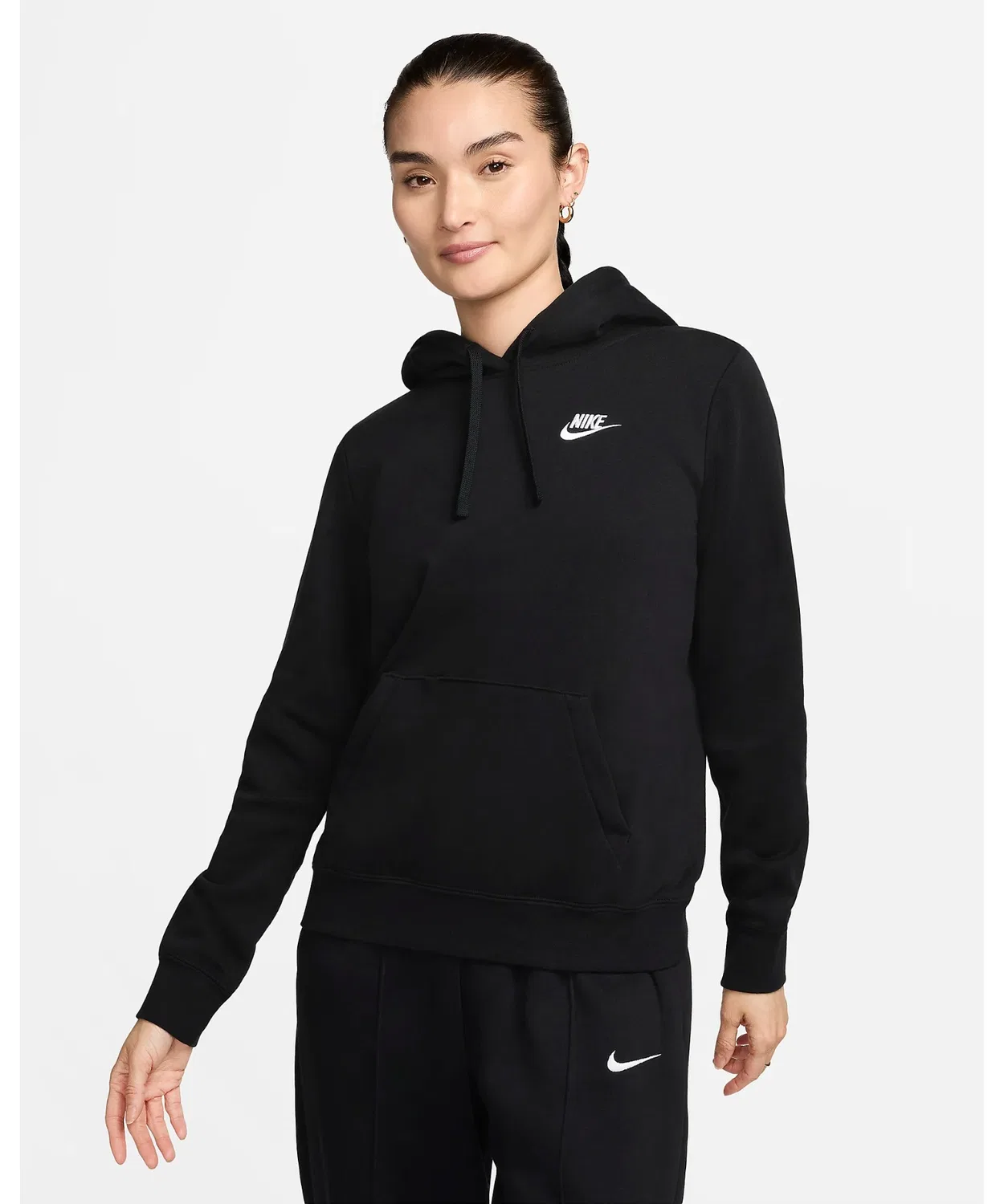 Женский худи из флиса с длинным рукавомClub Fleece NIKE, Black