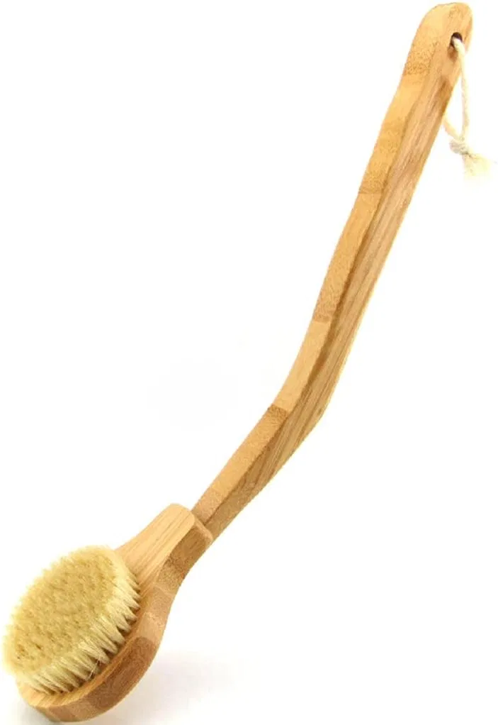 Щетка для тела с натуральной щетиной, Bamboo, 15.7x3.3 дюйма, Natural Generic