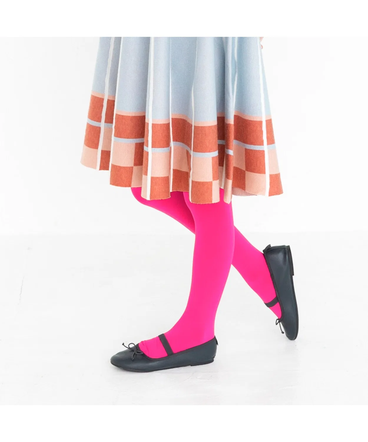 Детские цветные колготки с однотонным дизайном ami amie, Pink