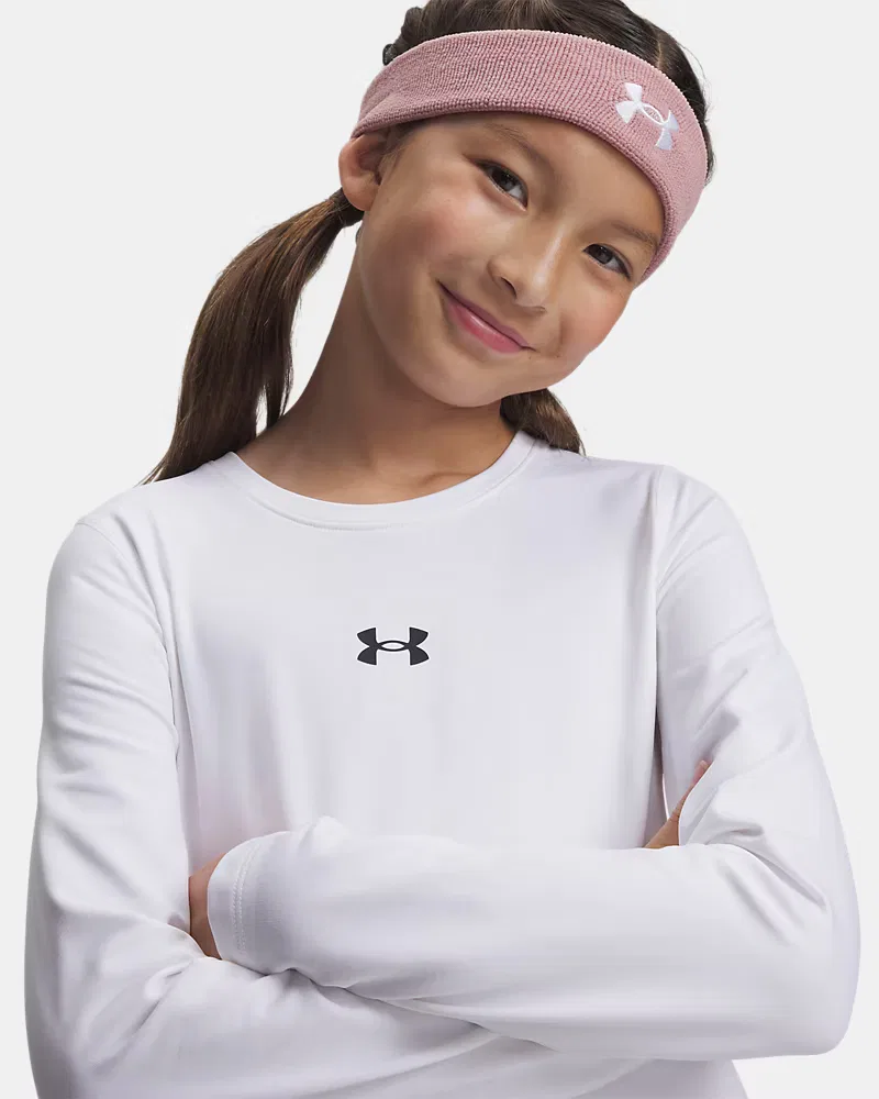 Лонгслив утепляющий с четырехсторонней растяжкой ColdGear UnderArmour, White/Black — фото 3