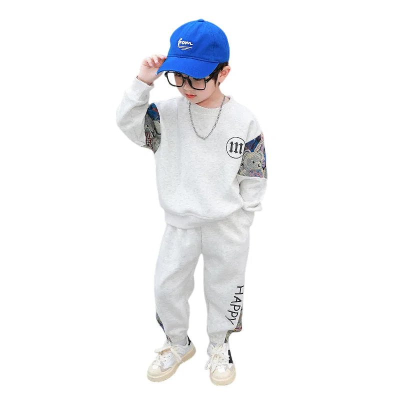 Детский спортивный костюм для мальчиков с принтом Lanza, White Gray
