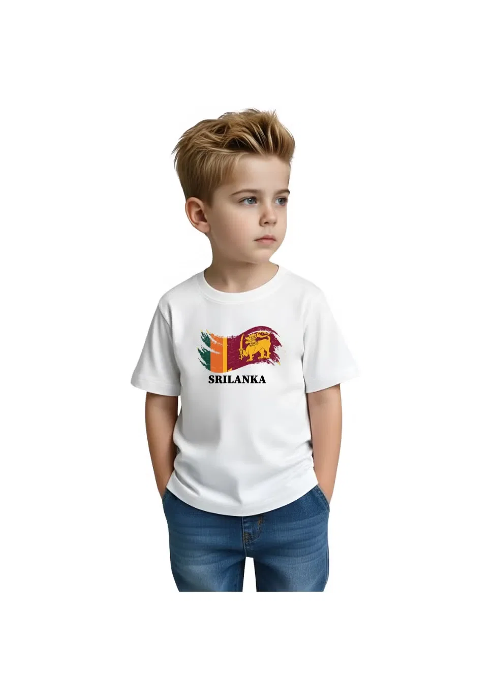 Футболка с принтом ко Дню независимости Шри-Ланки для мальчика Printshop4Me, белый — фото 2