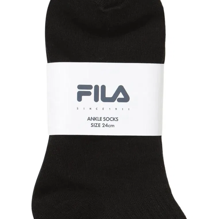 Детские носки-следки, комплект из 3 пар, FILA, Black — фото 4
