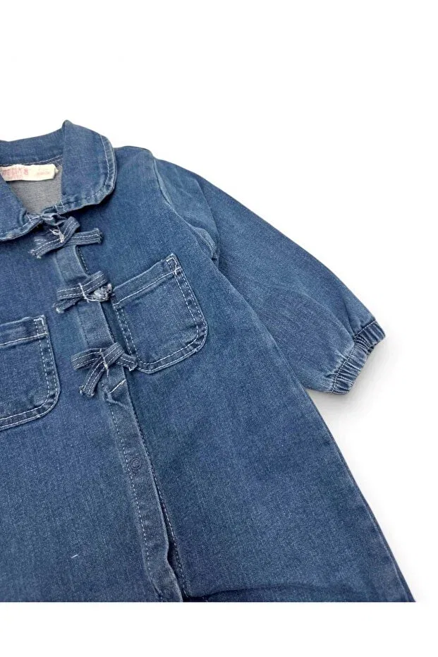 Детский комбинезон для девочек джинсовый Young Voyyo Kids Baby, Blue — фото 4