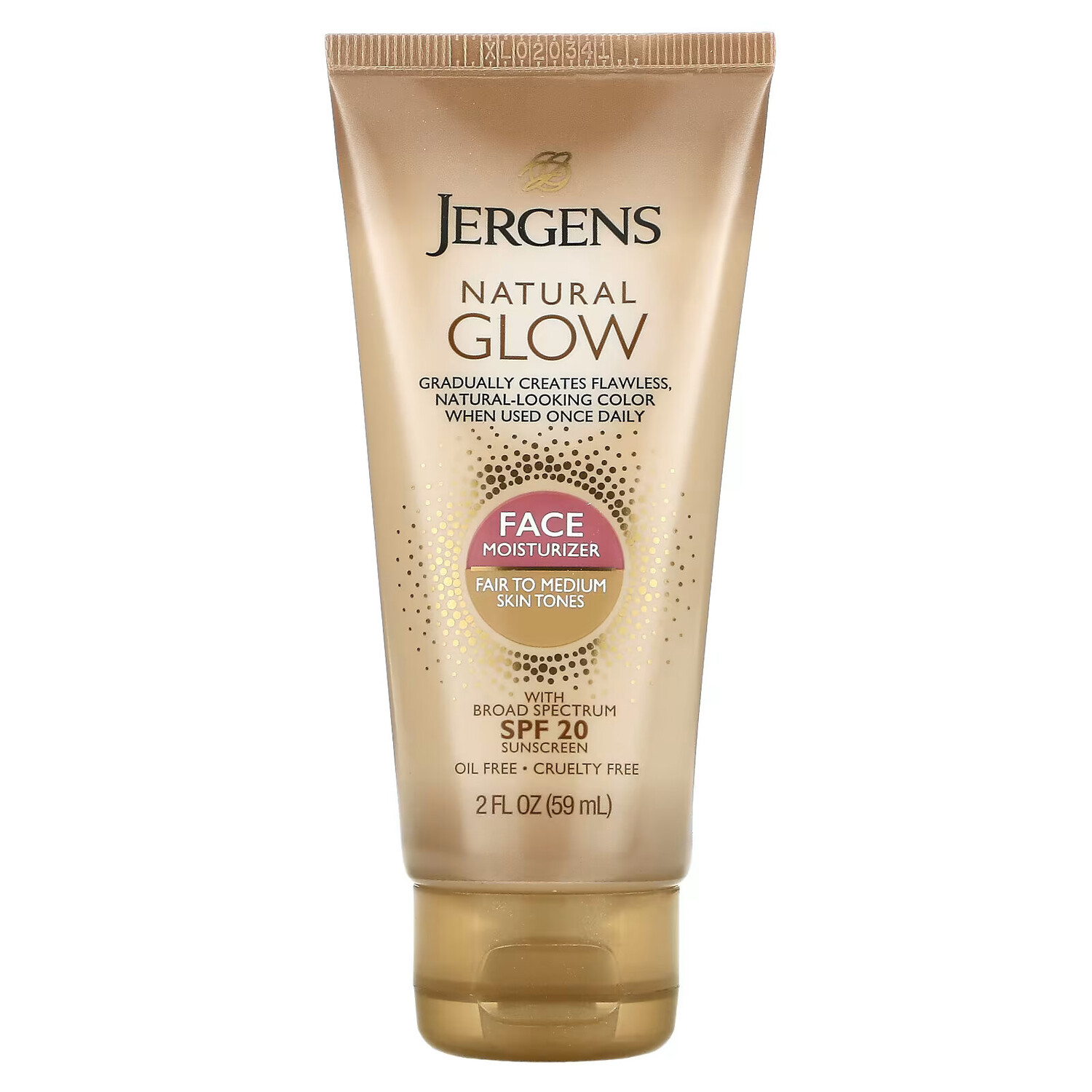 

Jergens, Увлажняющее средство Natural Glow для ежедневного ухода за лицом, SPF 20, оттенок Fair to Medium, 59 мл