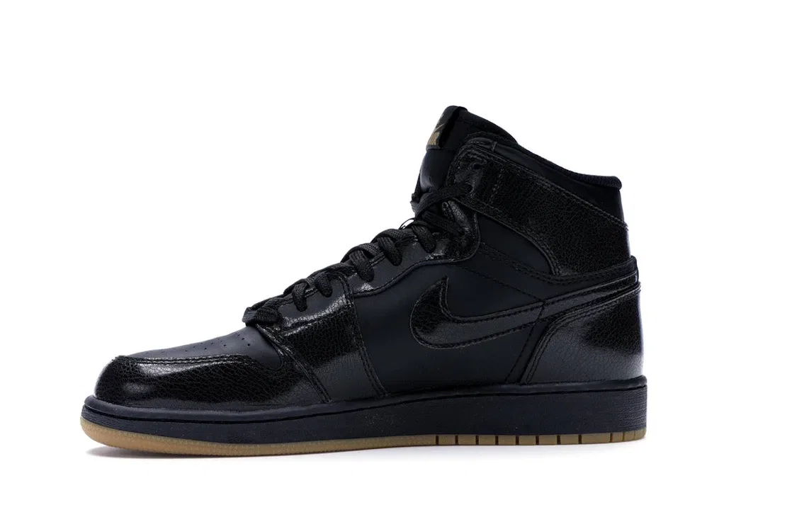 Детские кроссовки Lifestyle с высоким берцем Jordan 1 Retro Jordan, Black/Black-Gum Light Brown — фото 3