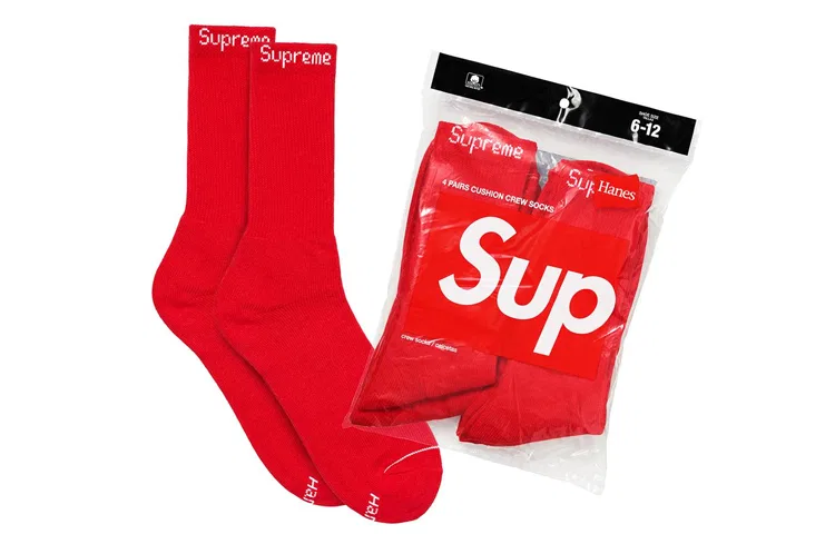 Носки Supreme Hanes 4 Pack, Red