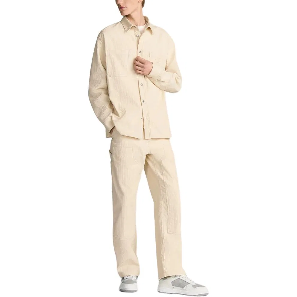 Мужская рубашка с принтом ling Button-Up Overshirt DIOR, White — фото 3