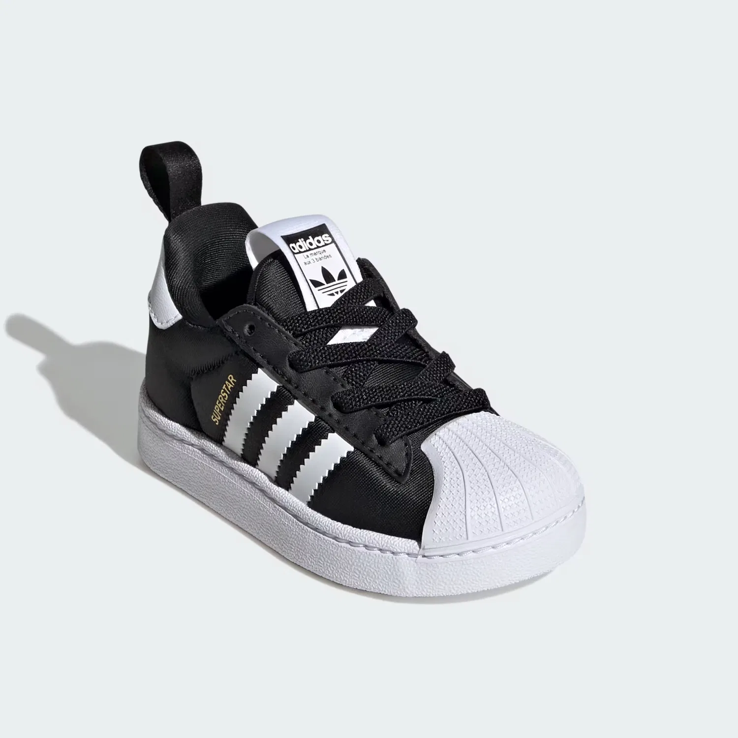 Детские кроссовки с эластичными шнурками Superstar Quickon Adidas Originals, черный/белый/черный — фото 4