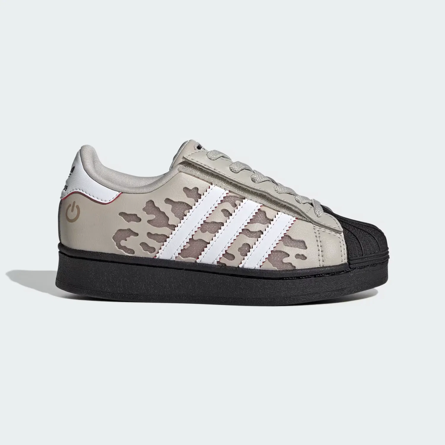 Детские кроссовки со светодиодной подсветкой Superstar LED Lights Adidas Originals, бежевый/белый