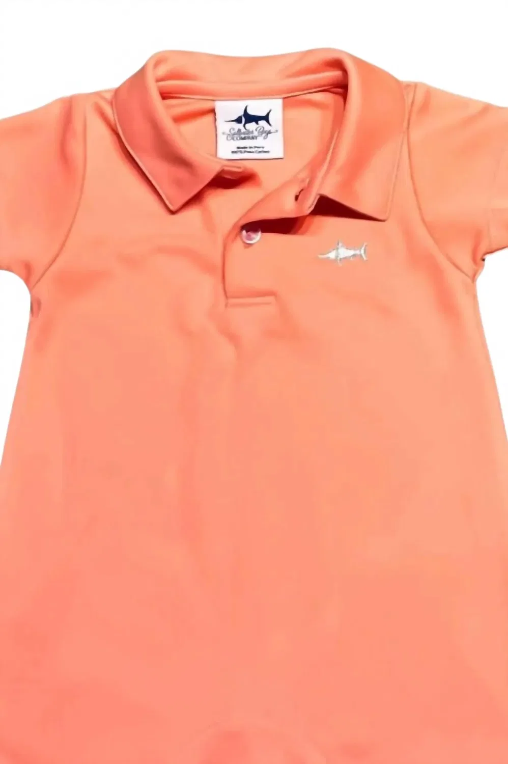 Детский боди-комбинезон с воротником поло и вышивкой Signature Polo Romper Saltwater Boys Co., Coral — фото 2