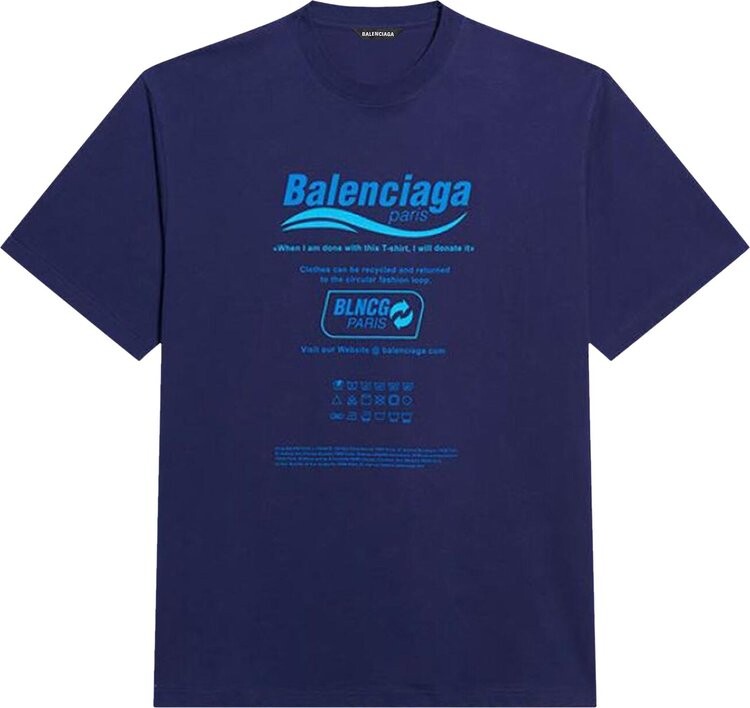 

Футболка Balenciaga Boxy T-Shirt 'Blue', синий