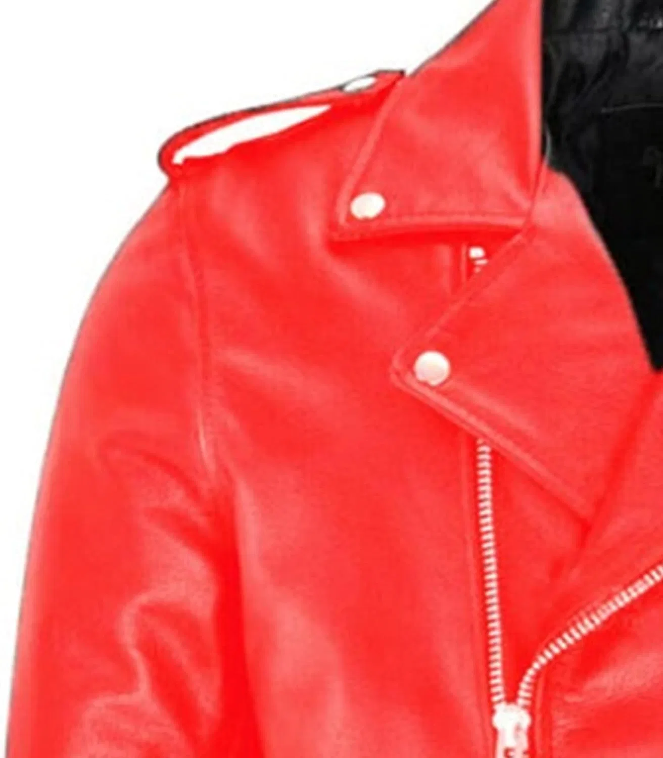 Мужская куртка-косуха из экокожи, асимметричная молния, модель Biker Coat, красный — фото 3
