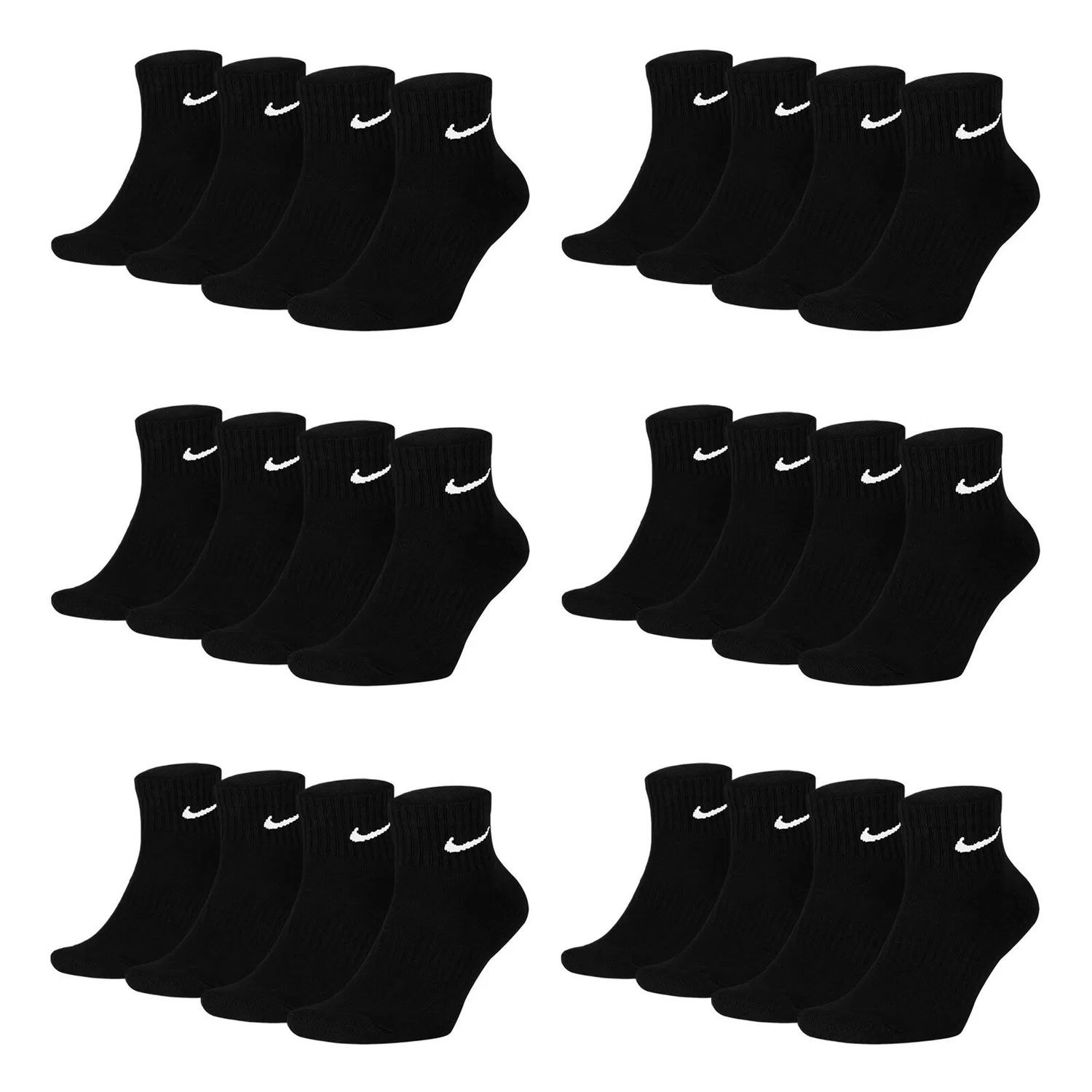 Мужские хлопковые носки с принтом Everyday Cotton Cushioned Ankle Socks Nike, Schwarz