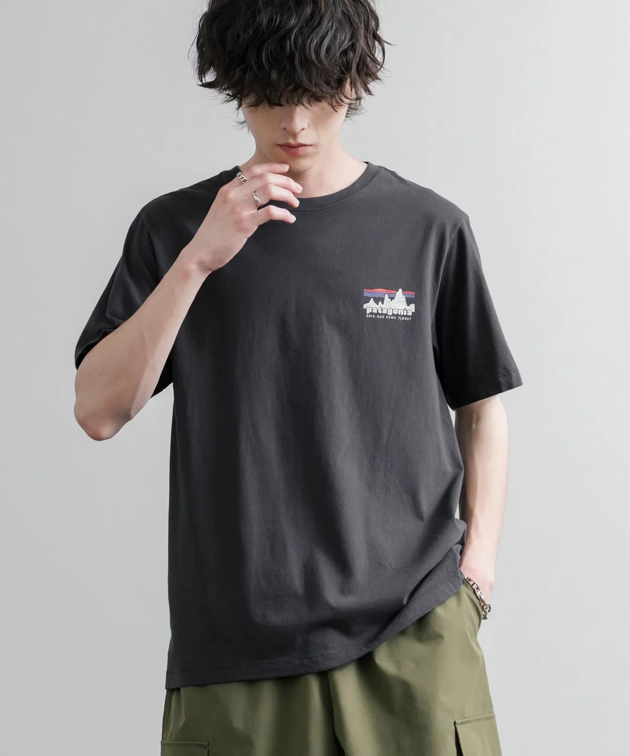 Мужская футболка с принтом '73 Skyline T Shirt patagonia, Black — фото 2