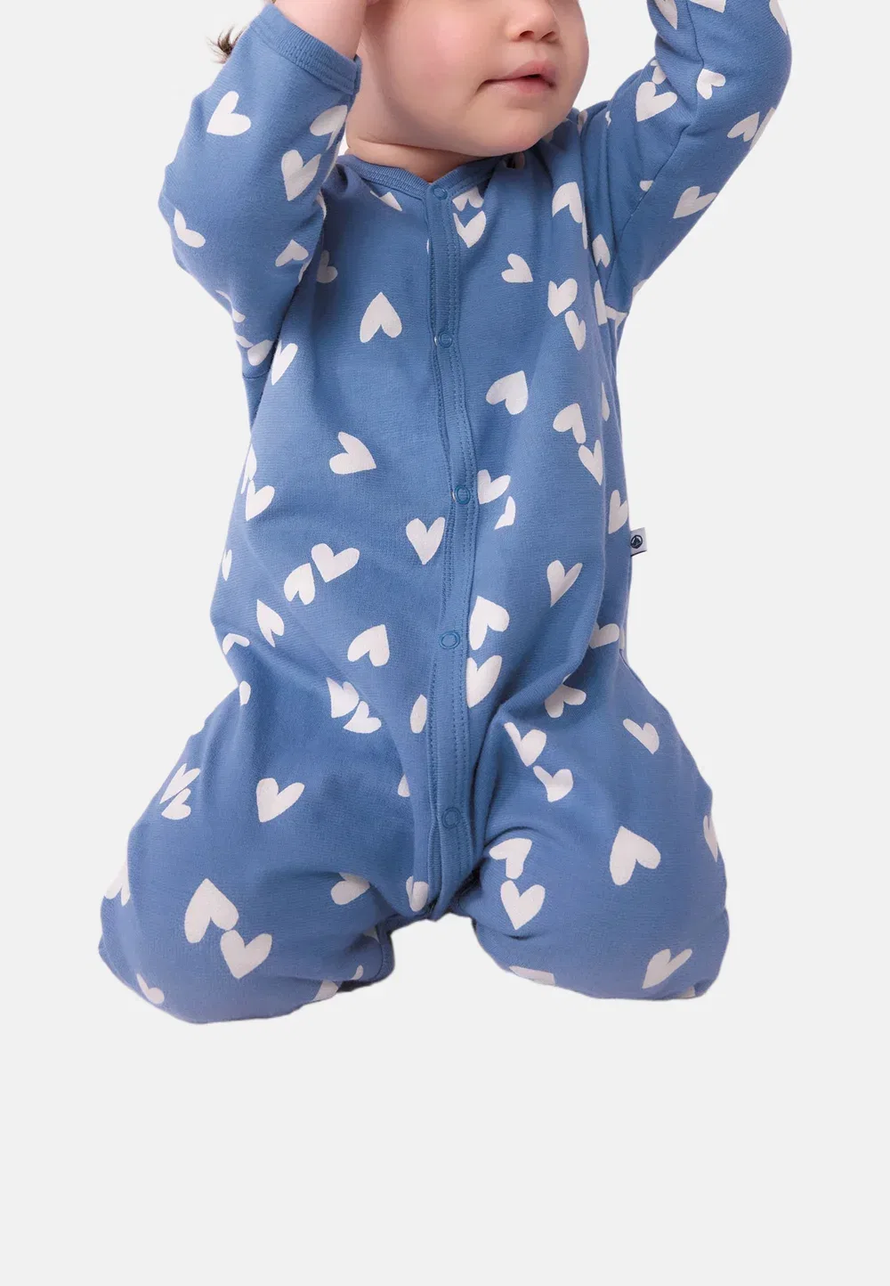 Детская флисовая пижама с принтом в виде сердечек, унисекс - пижама Petit Bateau, Riviera Marshmallow — фото 2
