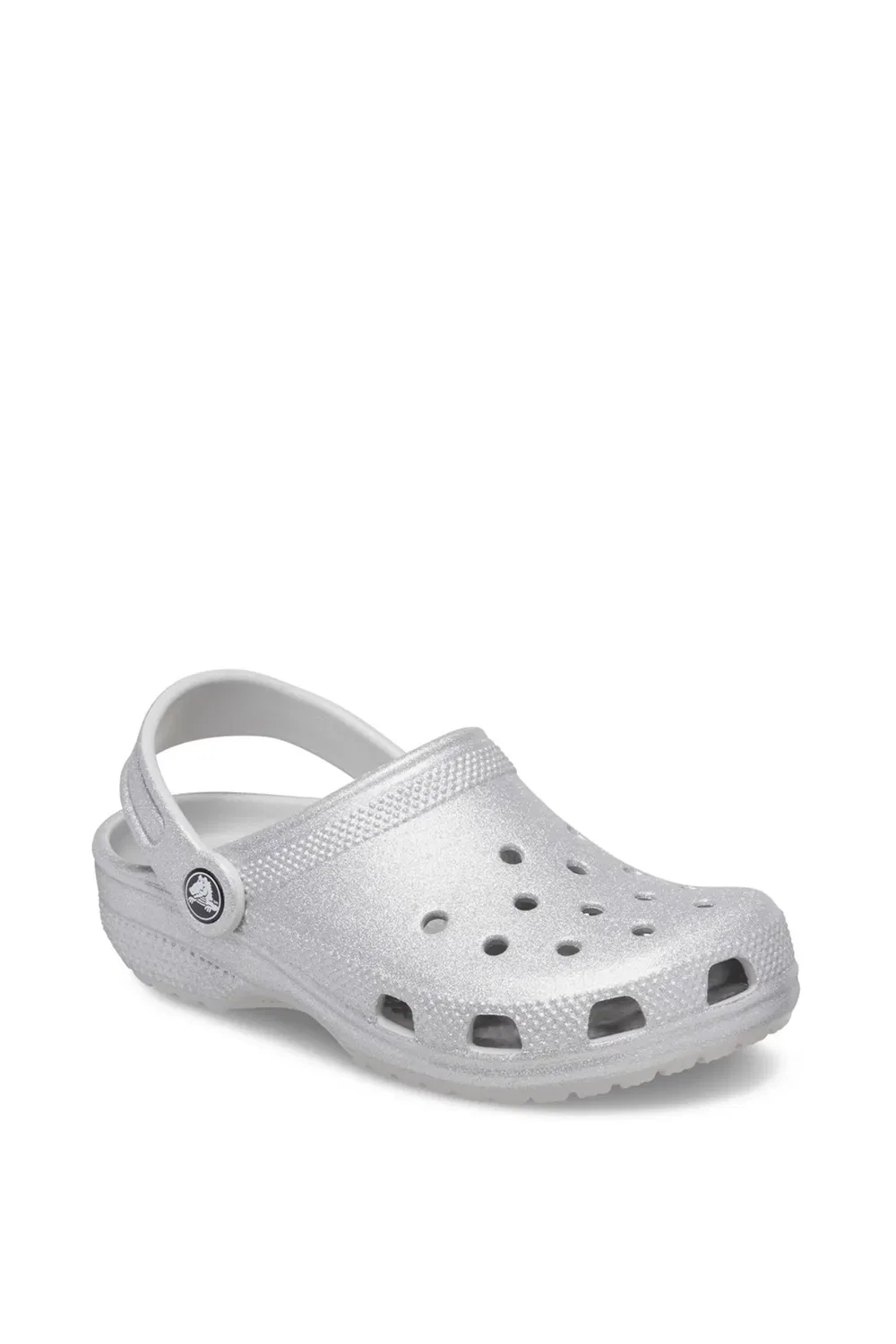 Детские классические глиттерные сабо Crocs, Silver