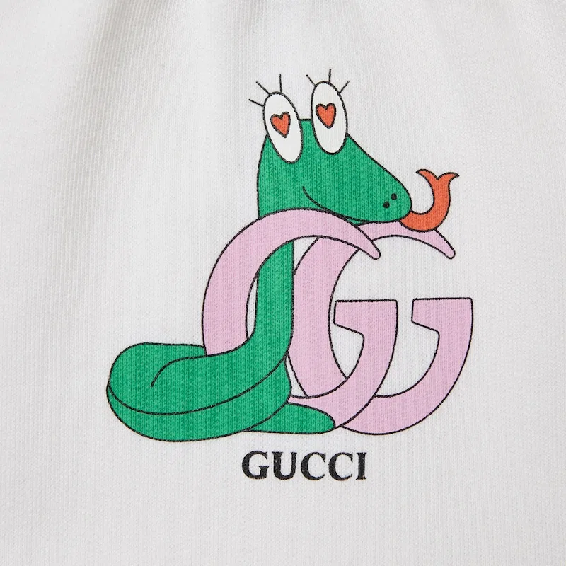 Детское платье для девочек хлопковое GUCCI, White — фото 4