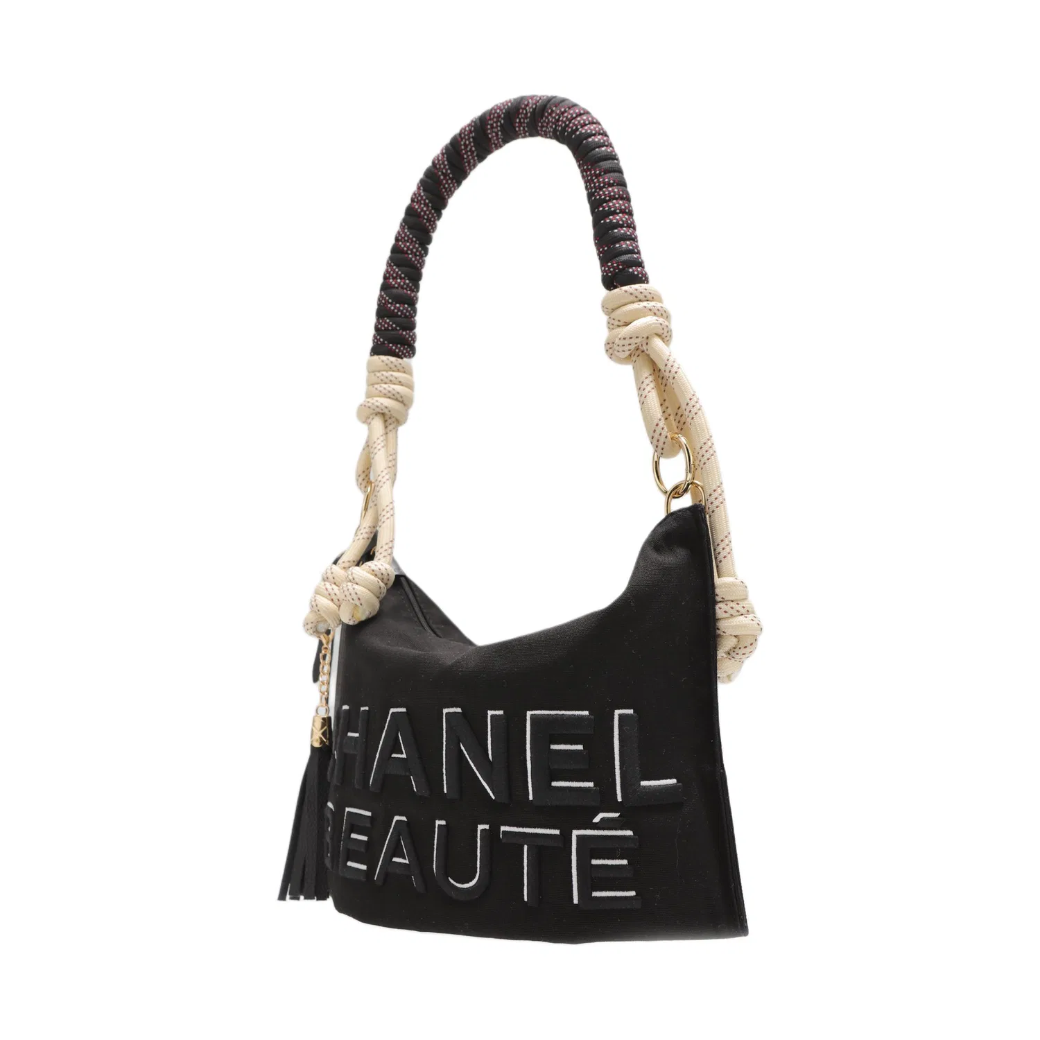 Женская косметичка с вышивкой, черная, CHANEL — фото 4