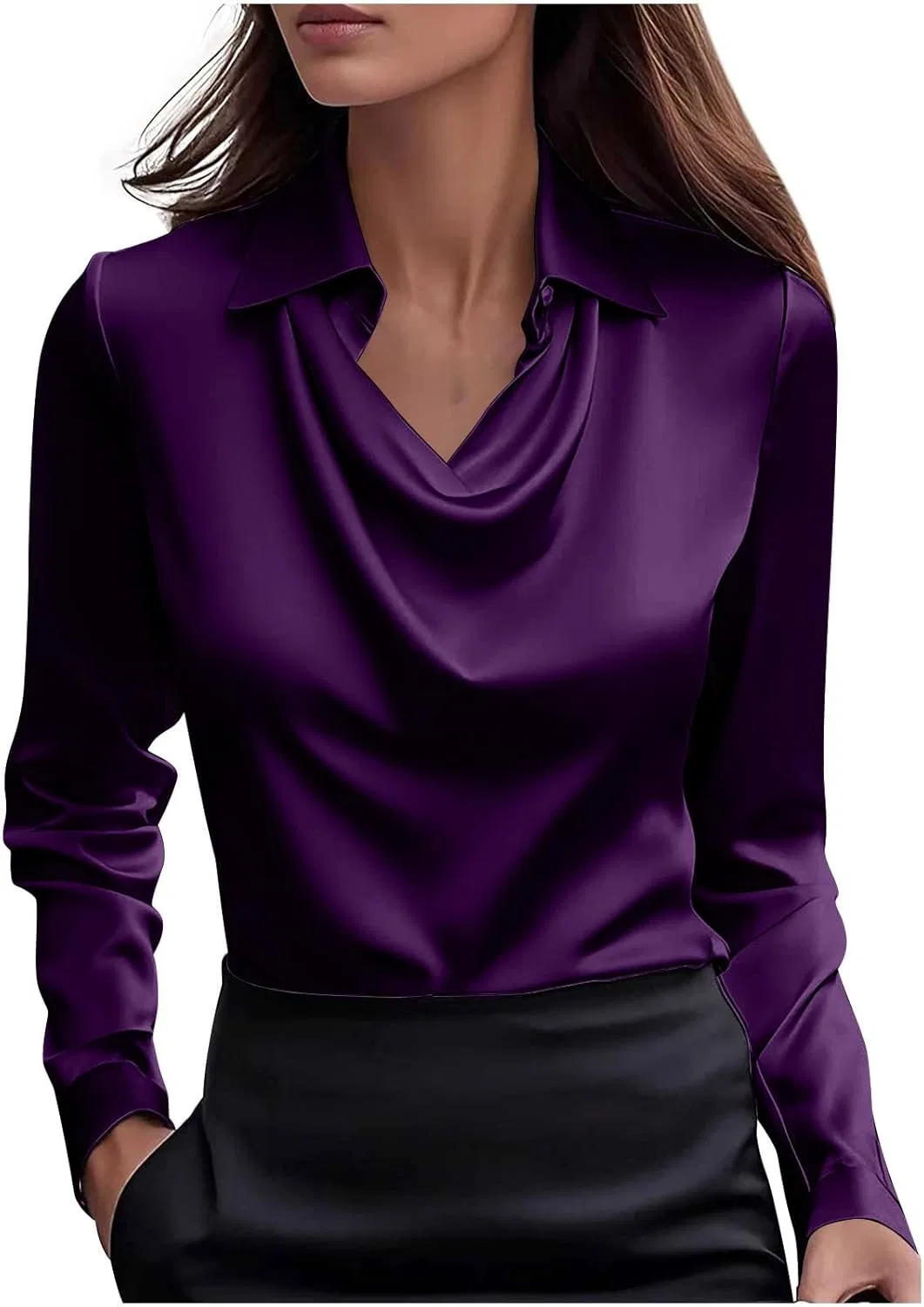 Женская блуза с воротником-качели Pelang, D-purple