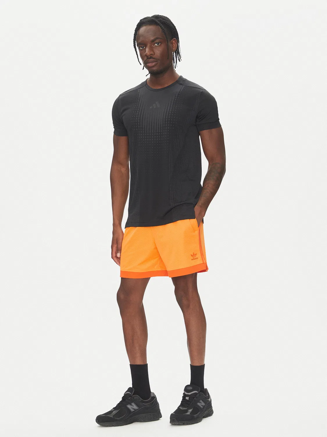 Мужские спортивные шорты стандартного кроя Mock Eyelet Adidas, светло-оранжевый — фото 2