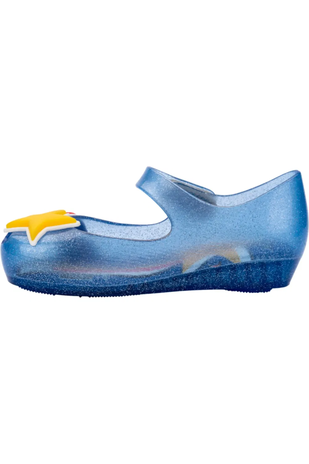 Детские туфли Мэри Джейн с регулируемым ремешком Ultragirl Colors Mini Melissa, Blue Glitter/Yellow — фото 4