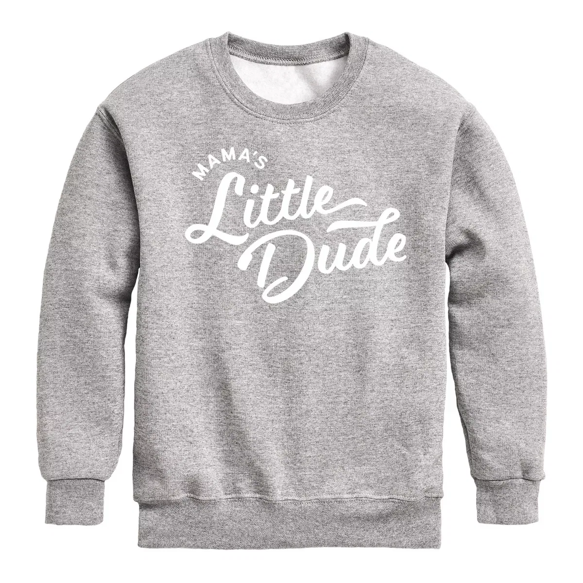 Детское флисовое свитшот с принтом Mamas Little Dude Instant Message, Athletic Heather