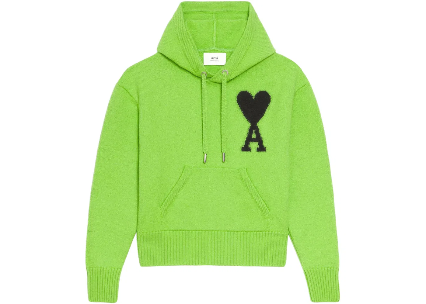 Унисекс худи из мериносовой шерсти с принтом Ami de Coeur Ami Paris, Green/Black