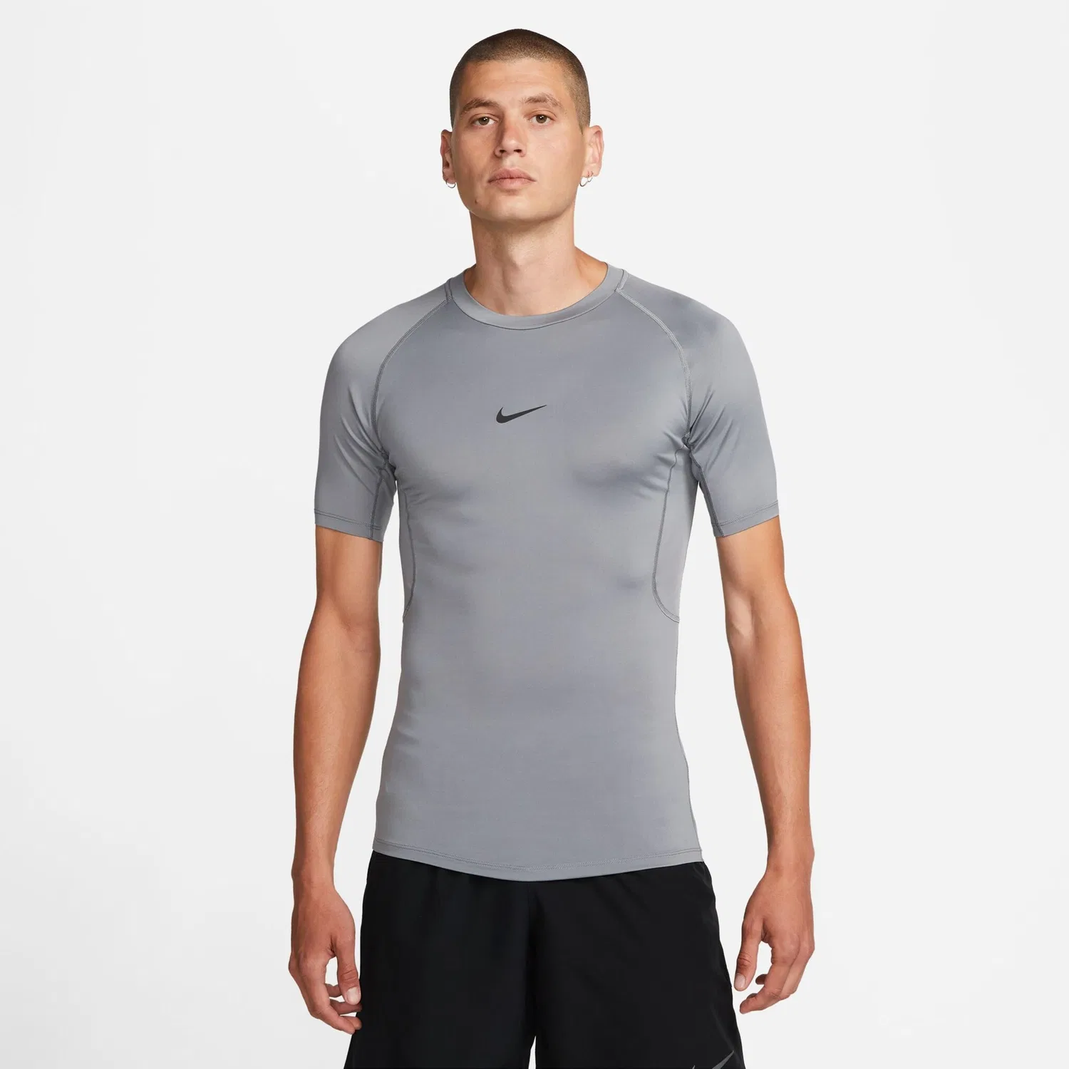 Мужская компрессионная футболка с коротким рукавом Nike, Smoke Grey/Black