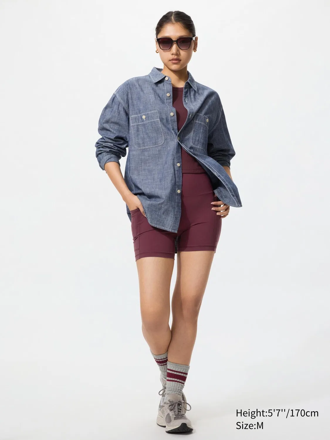 Велосипедные шорты Uniqlo, эластичные спортивные, бордовый