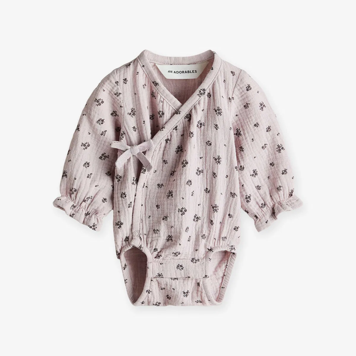 Хлопковый комбинезон с мелким принтом, размер 0-9 месяцев H&M Adorables, фиолетовый